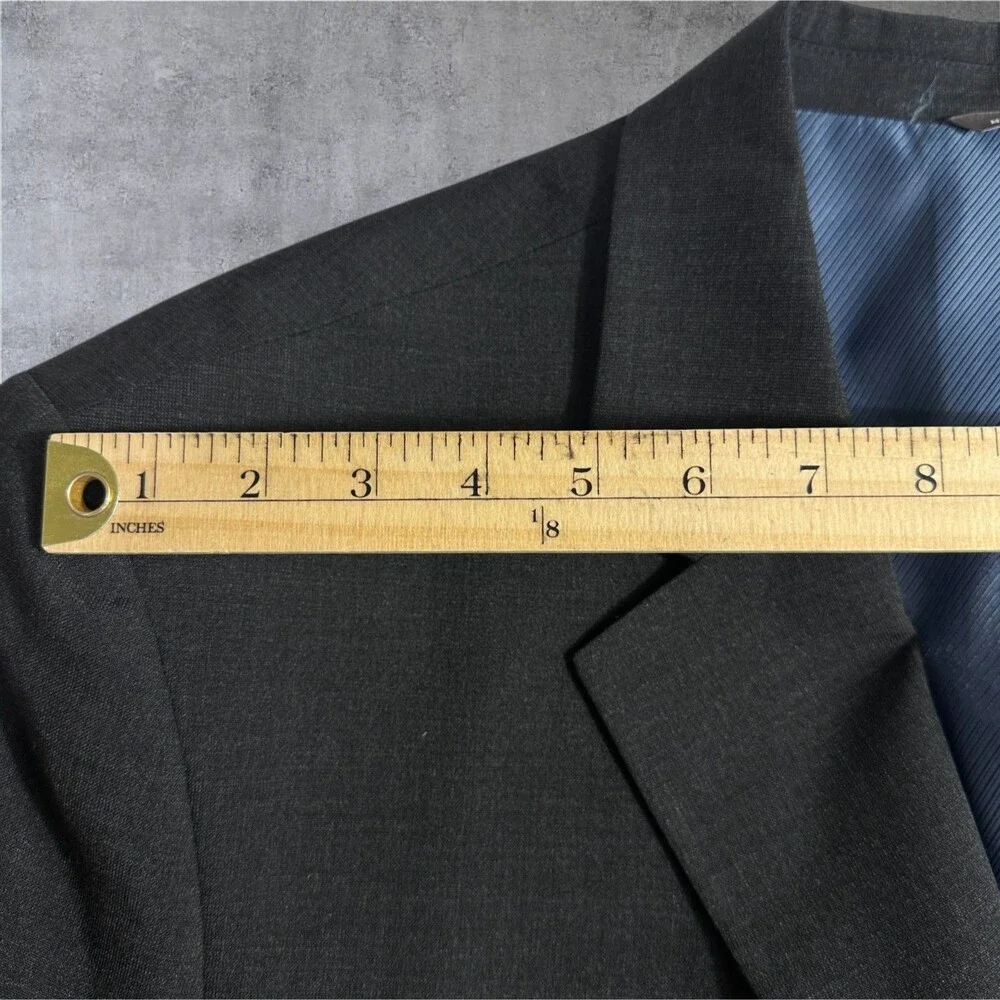 OAK HILL Men's Blazer Sport Coat Two Button Jacket 52 PR Gray Wool Blend 1-vent